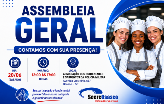 ASSEMBLEIA GERAL – CATEGORIA DE REFEIÇÕES